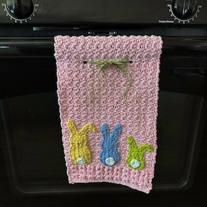 CROCHET PATTERN - Easter Dish Towel - Hanging