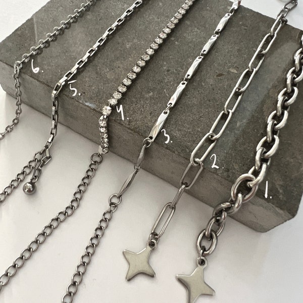 3 KPOP inspired bracelets / Mix and Match / Stainless Steel Jewelry / Custom bracelet set