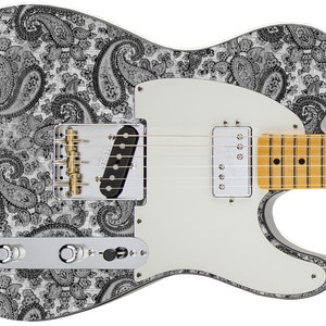 Guitar Skin Axe Wrap Re-skin Body Bass Reface Electric Music Custom Cover DIY  &#39;68 PAISLEY Grey Special GS 203
