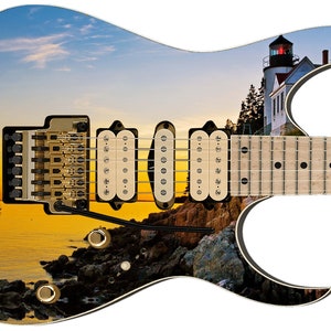 Guitar Skin Top Rated 5-Star Axe Wrap Re-skin Body Bass Reface Electric Music Custom Cover DIY Down on Sunset Cove 057