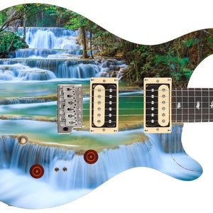 Pelle per chitarra, rivestimento per ascia, rivestimento per corpo basso elettrico, decalcomania in vinile fai da te Babbling Brook 828