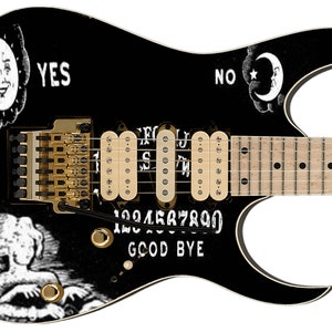 Guitar Skin Axe Wrap Re-skin DIY Black & White Ouija 899