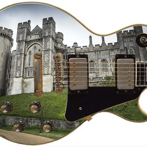 Guitar Skin Axe Wrap Re-skin Electric Body Bass Reface Custom Music Instrument Cover Art DIY Merlin Castle 432