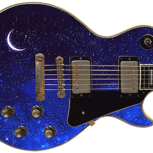 Guitar Skin Axe Wrap Re-skin Bass Reface DIY Blue Sky Descended Moon 389