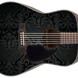 Guitar Skin Axe Wrap Re-skin DIY Vinyl Decal Acoustic Guitar French Quarter Stolen Hearts 1179