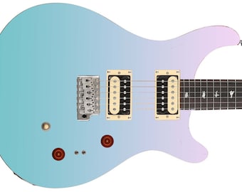 Gitarren-Haut Top bewertet 5-Sterne Axt Wrap Re-skin Körper Bass Elektrische Musik Benutzerdefinierte Abdeckung DIY Teal Pink 1170