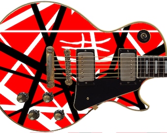 Guitar Skin Axe Wrap Re-skin DIY Abstract Stripes Iconic Rock 80's V6 636