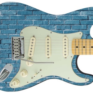 Guitar Skin Axe Wrap Re-skin Body Bass Reface Electric Music Custom Cover DIY Another Blue Brick in the Wall 320