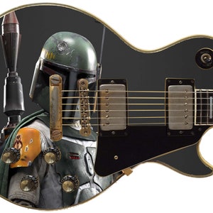 Guitar Skin Axe Wrap Re-skin Electric Body Bass Reface Custom Music Instrument Cover Art DIY Vinyl Star Wars Boba Fett Bounty Hunter 260