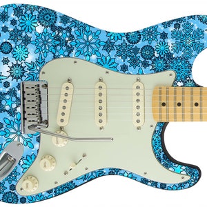 Guitar Skin Axe Wrap Re-skin Electric Body Bass Reface Custom Music Instrument Cover Art DIY  Snowflakes Frozen Art 494
