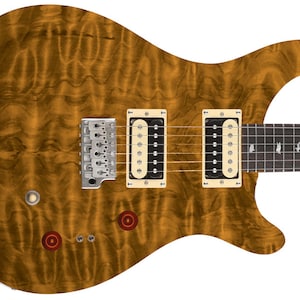 Guitar Skin Axe Wrap Re-skin DIY Vintage Quilted Maple Amber GS 201