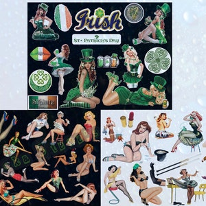 Pin Up Girls Peeler Pack x 3 9&quot; x 12&quot; sheets - 1 Irish Pride, 1 Old School Hot,  1 Classy Vixens  USA Shipping Included
