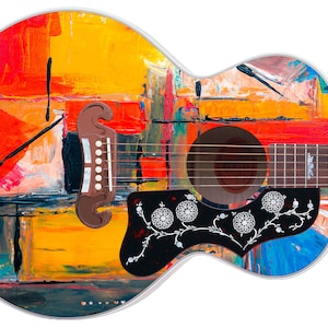 Guitar Skin Axe Wrap Re-skin Vinyl DIY Decal Jumbo Acoustic Guitar Color Oil Paint 585