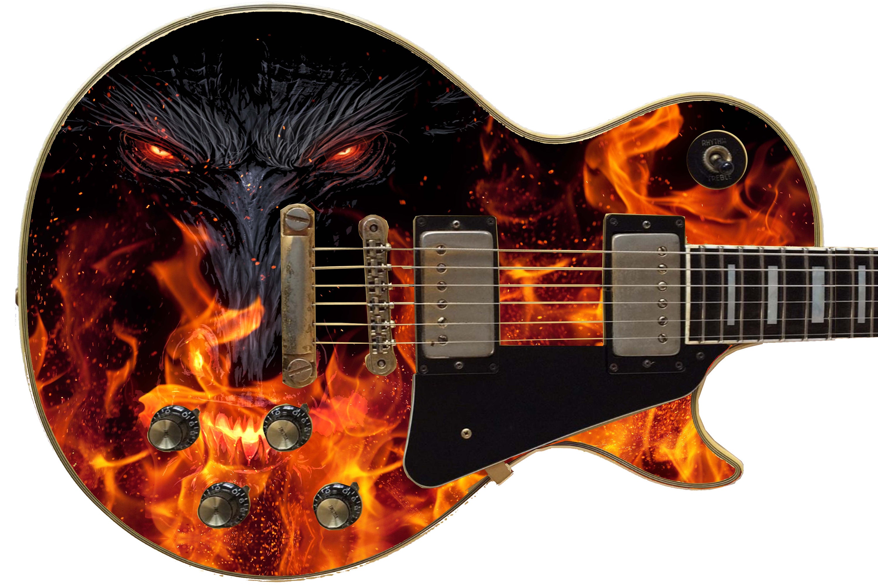 Gitarrenhaut Axt Wrap EGitarre Skin Abyss Demon 454 Etsy