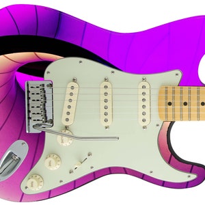 Guitare Skin Ax Wrap Re-skin Body Bass Reface Musique électrique Couverture personnalisée DIY Machine à spirale violette vers le bas 311