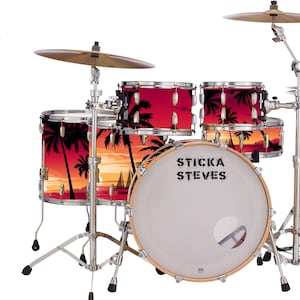 Drum Wrap Percussion Shell Cover Bass Kick Snare Tom DIY California Sunset 363