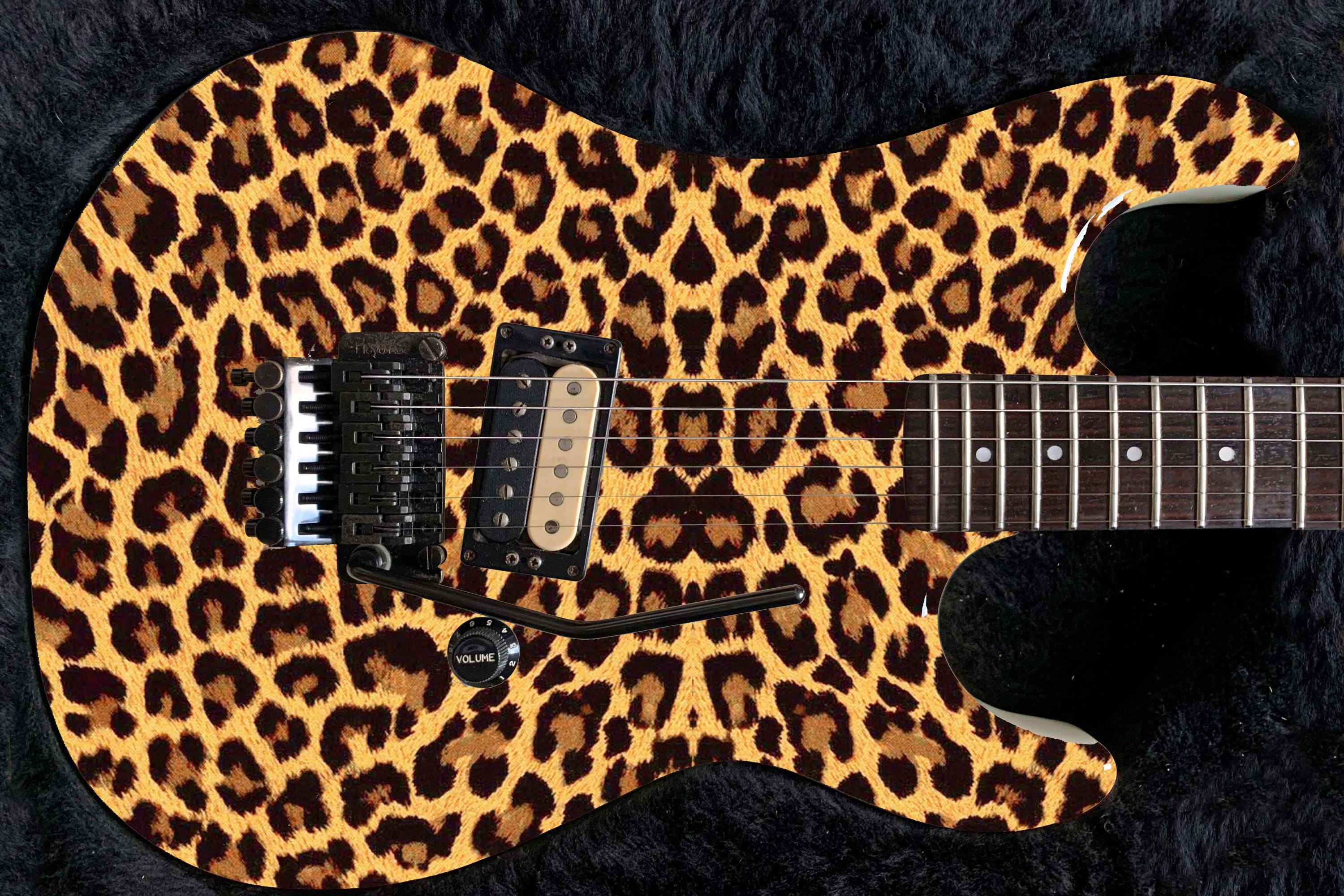 Guitar Skin Axe Wrap Re-skin Bass Electric Reface Leopard Print