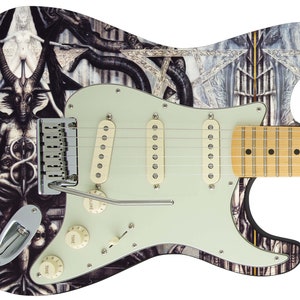 Guitar Skin Top Rated 5-Star Axe Wrap Re-skin Body Bass Re-skin Electric Music Custom Cover DIY Shout at the Devil 350