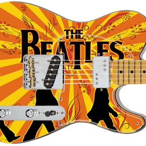 Guitar Skin Top Rated 5-Star Axe Wrap Re-skin Body Bass Reface Electric Music Custom Cover DIY The Beatles Dear John 415