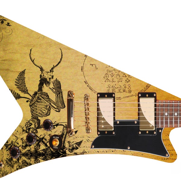 Guitar Skin Axe Wrap Re-skin DIY 408 V Demons Oversized Electric