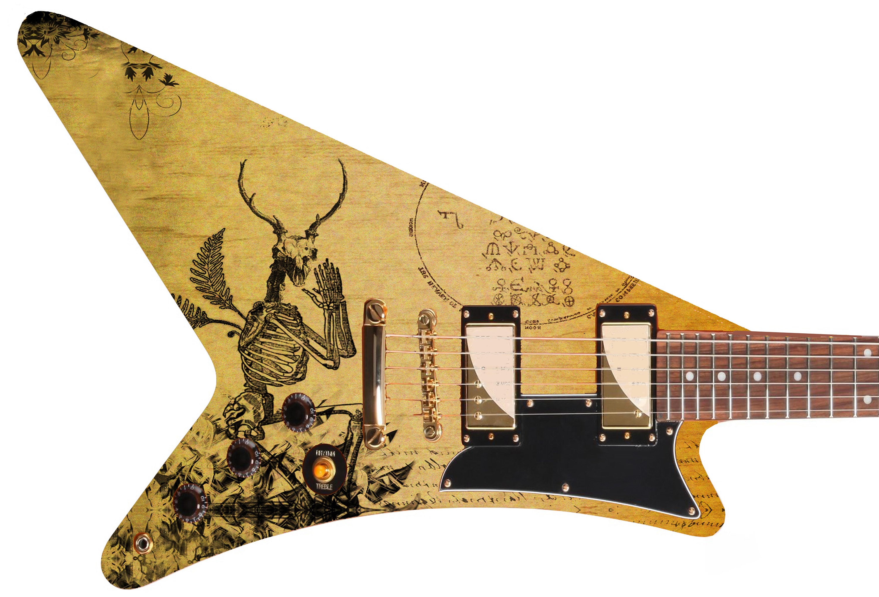 Guitar Skin Axe Wrap Re-skin DIY 408 V Demons Oversized