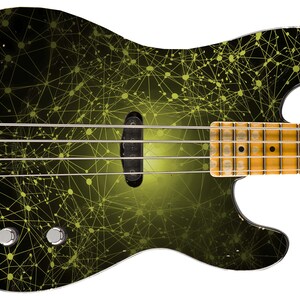 Guitar Skin Axe Wrap Re-skin Bass Reface DIY Vinyl Technology's Turn in geel 449