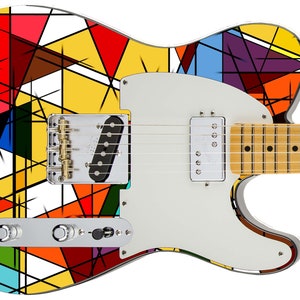 Guitare Skin Ax Wrap Re-skin Body Bass Reface Musique électrique Couverture personnalisée DIY Triangle des Bermudes Abstraits Méfiez-vous 450