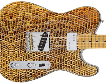 Guitar Skin Axe Wrap Re-skin DIY Blonde Boa Constrictor Snake Skin 668