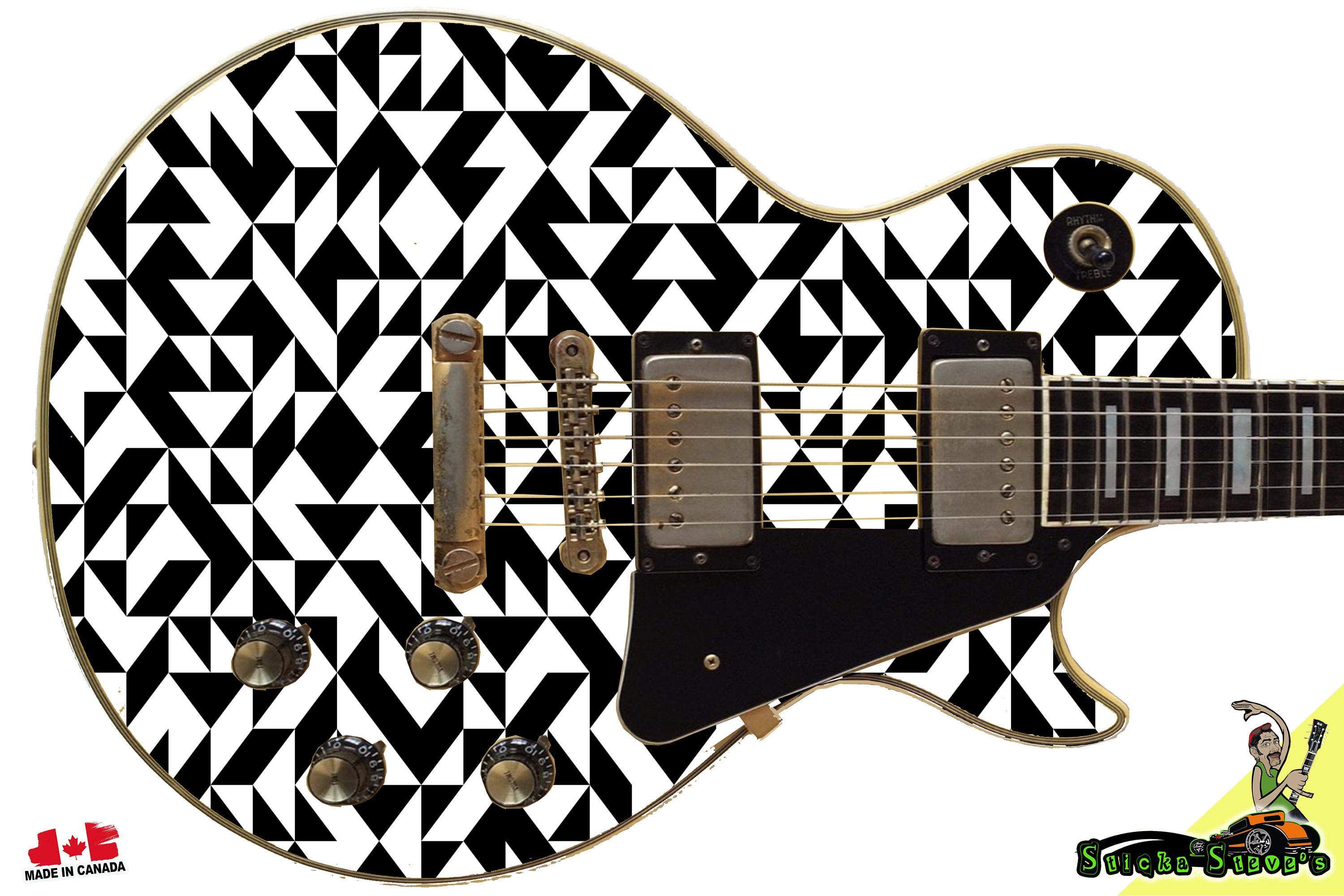 Guitar Skin Top Rated 5-Star Axe Wrap Re-skin Body Bass Electric Music Custom Cover Maze for the Aztecs 106