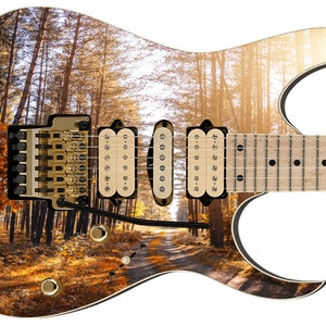 Guitar Skin Ax Wrap Re-skin Body Bass Reface Musique électrique Couverture Premium personnalisée DIY Automne Fête du Canada en Ontario 709