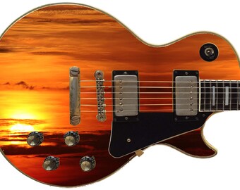 Guitar Skin Axe Wrap Re-skin DIY Paradise Sunset 576