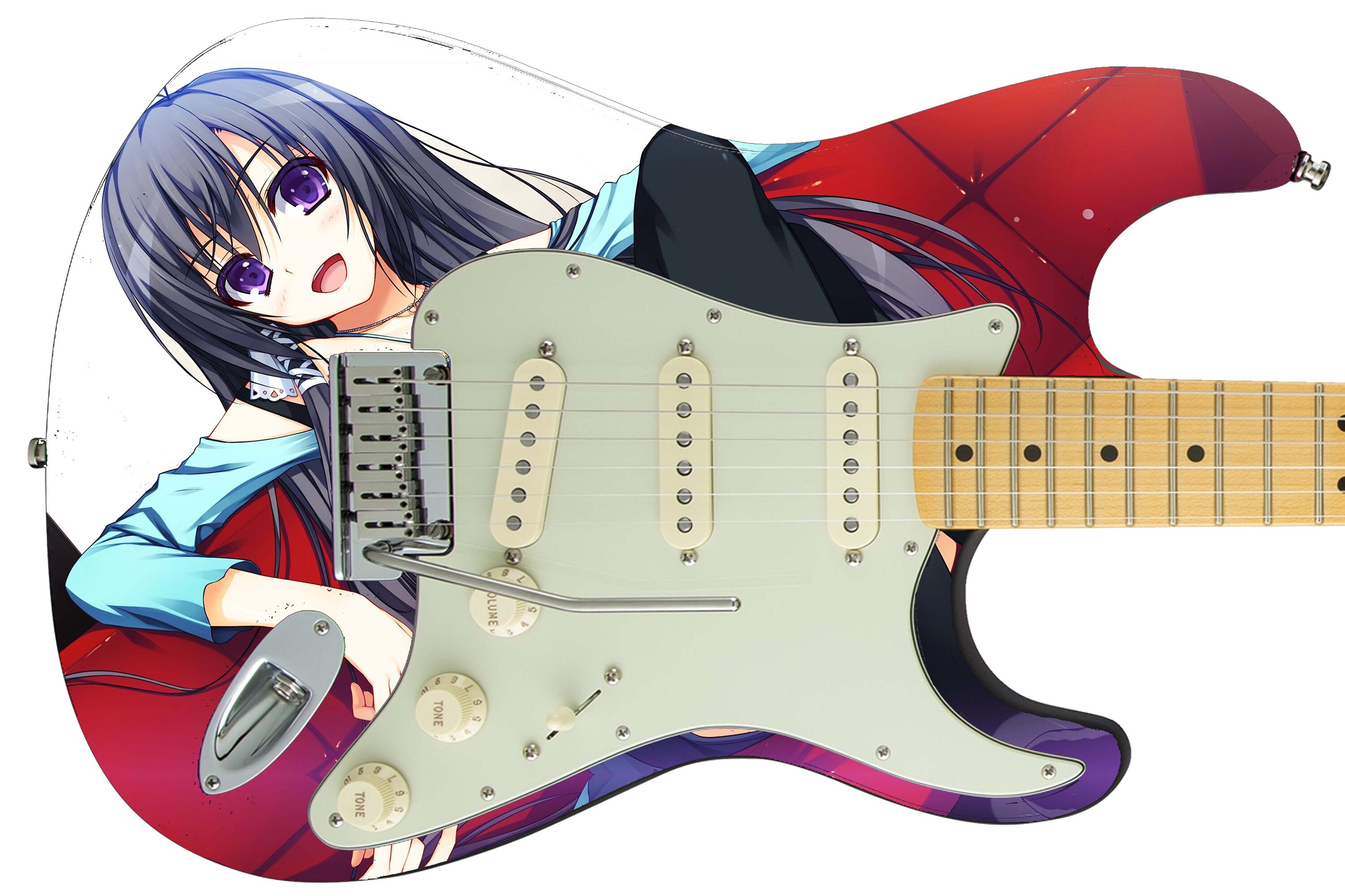 Guitar Skin Electric Axe Wrap Re-skin Bass Reface Sci Fi Nebula Red Cosmos 499