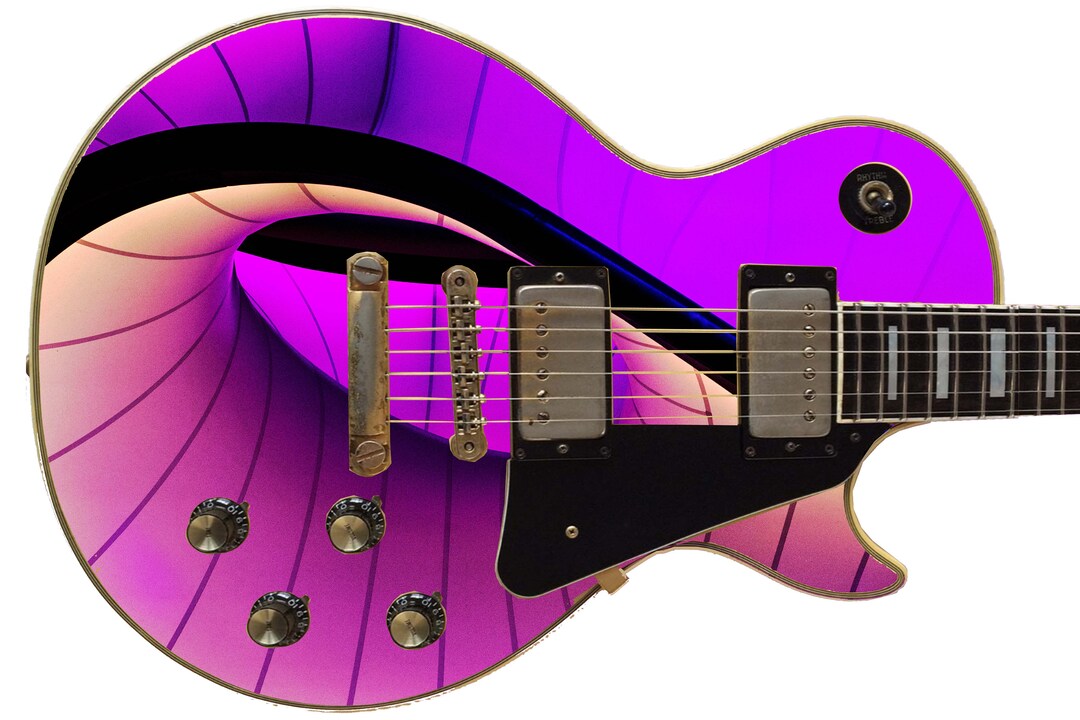 Guitar Skin Axe Wrap Reskin DIY Purple Spirals 311 Etsy