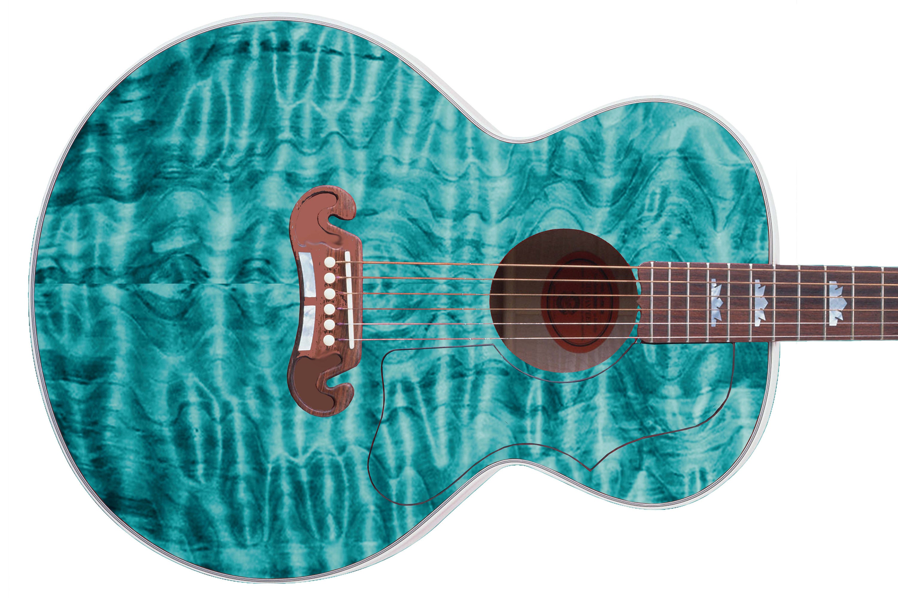 Guitar Skin Axe Wrap Reskin Vinyl Decal Quilted Maple Jumbo Etsy