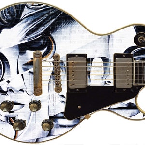 Guitar Skin Axe Wrap Re-skin Body Bass Reface Electric Music Custom Cover DIY Graffiti Face 444