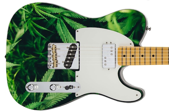 ギター Ibanez TS9DX Weed Custom Modified Guitar Skin Axe Wrap Re-skin Body Bass Reface Electric Music