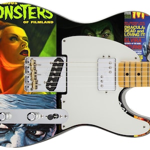 Guitar Skin Axe Wrap Re-skin Body Bass Reface Electric Music Custom Cover DIY Monster Bride Witch 1338
