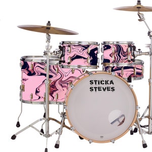 Drum Wrap Percussion Shell Cover Bass Kick Snare Tom DIY Blueberry Swirl 715