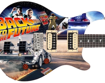 Guitar Skin Axe Wrap Re-skin Body Bass Reface Electric Music Custom Cover DIY DIY Back to the Future Tribute 195