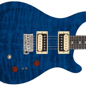 Guitar Skin Axe Wrap Re-skin DIY Vintage Quilted Maple Moonlight Blue GS 201