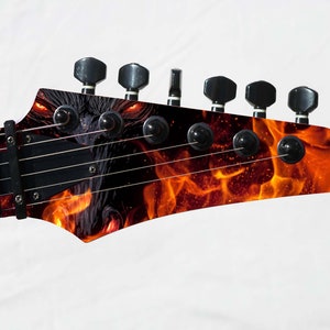 Pickguard Axe Wrap Re-skin Body Bass Reface Electric Music Custom Cover DIY Skin Headstock Wrap Reskin for Guitars Demon of the Abyss 454