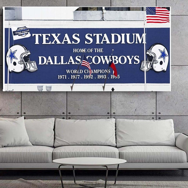 Dallas Cowboys Super Bowl Champions Texas Stadium Vintage Irving, Texas. NFL Sign Removable Vinyl Shipping Included