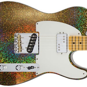 Guitar Skin Axe Wrap Re-skin Electric Body Bass Reface Custom Music Instrument Cover Art DIY Holographic Fine Gold Sparkle 1187 G