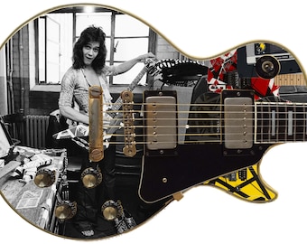 Guitar Skin Top Rated 5-Star Axe Wrap Re-skin Body Bass Reface Electric Music Custom Cover DIY Brown Sound Legends are Made 768