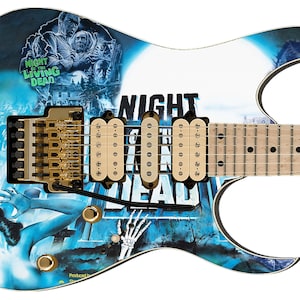 Gitarren-Haut Top bewertet 5-Sterne Axt Wrap Re-skin Body Bass Reface Electric Music Custom Cover DIY Nacht der lebenden Toten 591