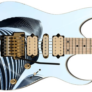 Guitar Skin Axe Wrap Re-skin Electric Body Bass Reface Custom Music Instrument Cover Art DIY City Urban Skyscraper 495