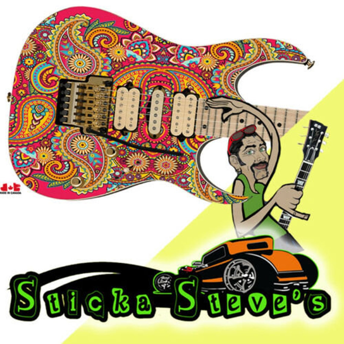Guitar Skin Axe Wrap Re-skin Electric Bass Reface DIY Vinyl Lava