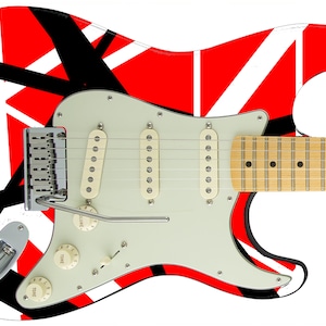 Guitar Skin Axe Wrap Re-skin Body Bass Reface Electric Music Custom Cover DIY Abstract Stripes 1980&#39;s V2 Iconic Rock God 632