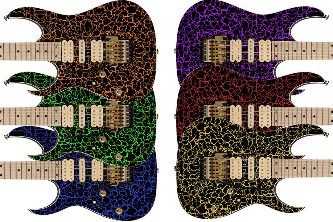 Guitar Wrap Skin Axe Reskin Iconic 80's 6 Volt Crackle Back in Black 1219 Etsy
