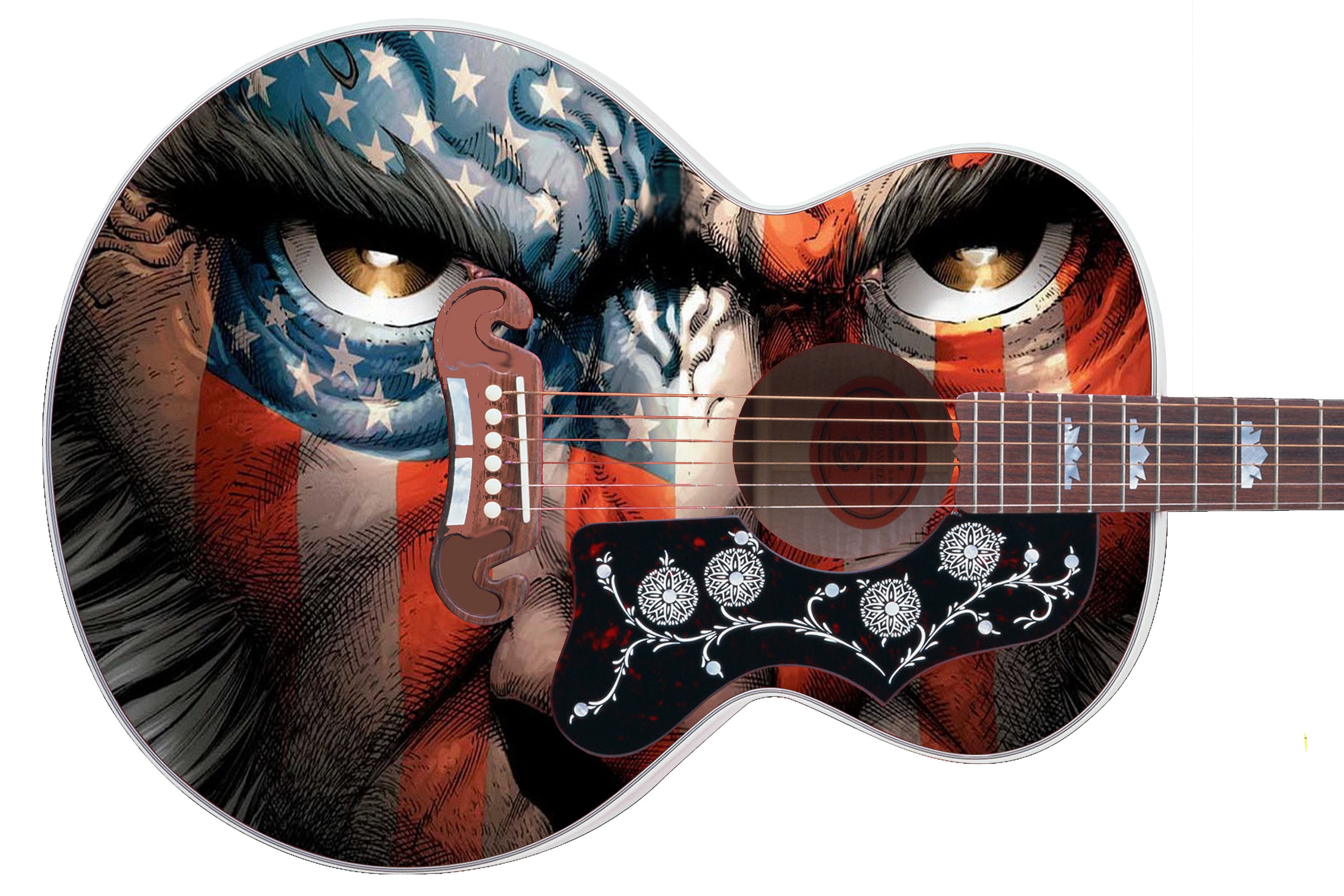 Guitar Skin Axe Wrap Reskin Vinyl Decal Righty Jumbo Acoustic Etsy